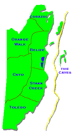 Belize Districts Map