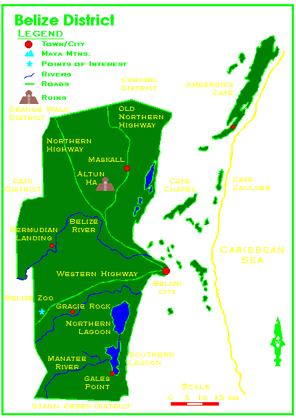 Belize District Map