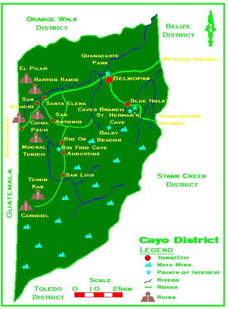 Cayo District Map