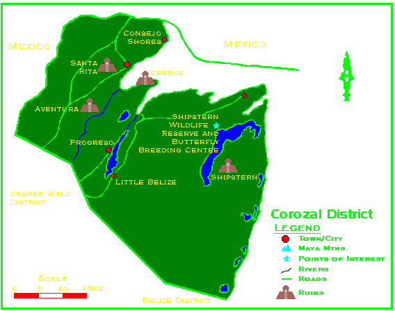 Corozal District Map
